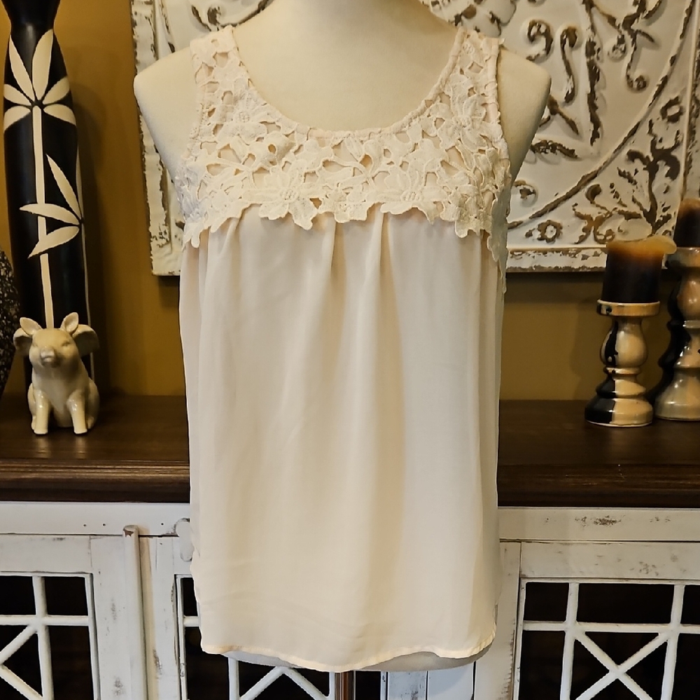 Charming Charlie Cream Lace Blouse